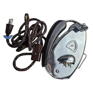 VTG used Vintage Travel iron chrome tilt handle + heat gage